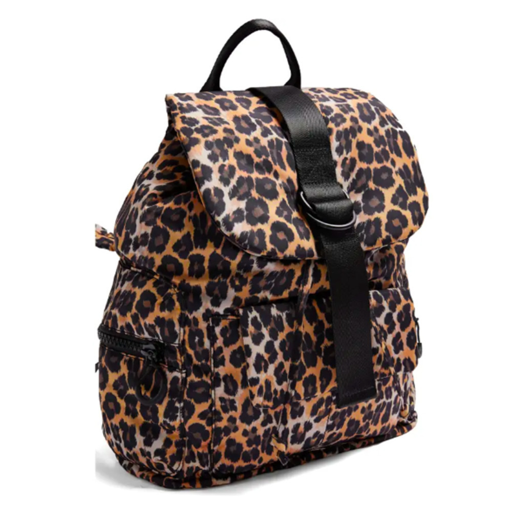 Topshop Silky Chocolate Brown Leopard Print Backpack